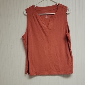 Sigrid Olsen Sleeveless Rust Top. Women's Sz XL Cotton Modal Blend